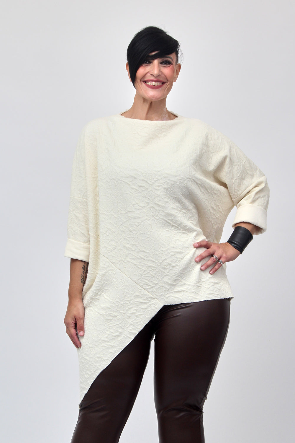 Maxi maglia punta - Burro