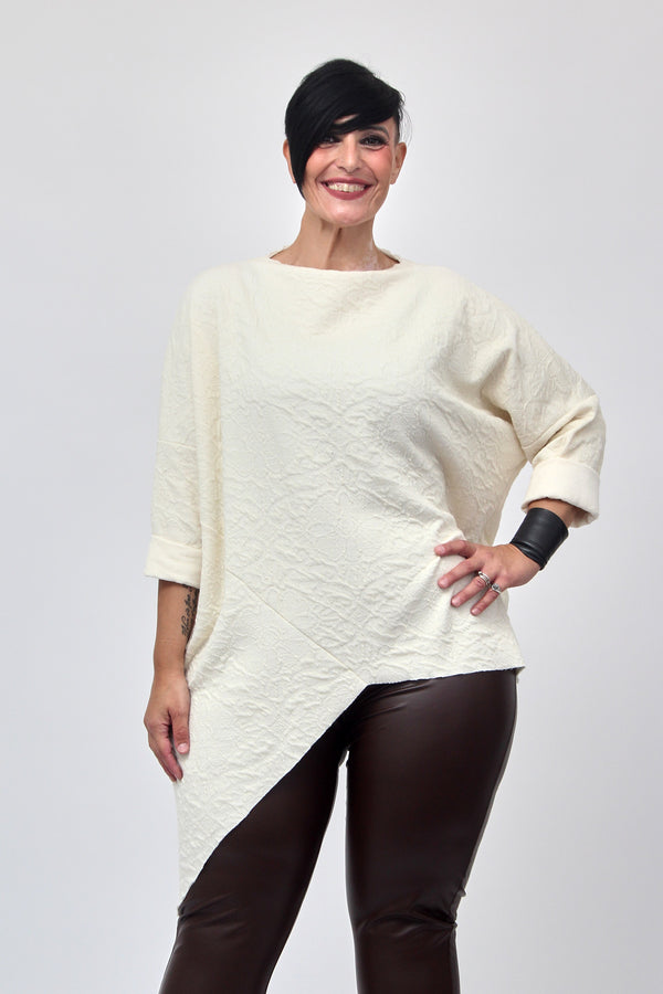 Maxi maglia punta - Burro