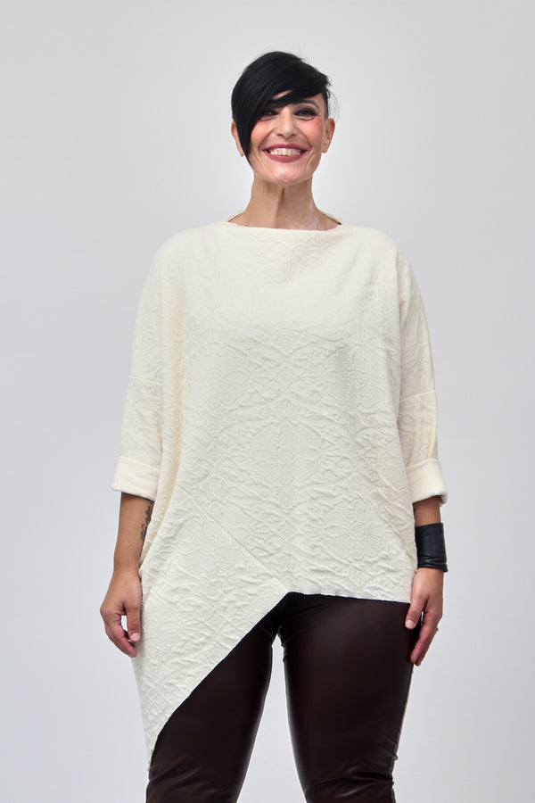 Maxi maglia punta - Burro