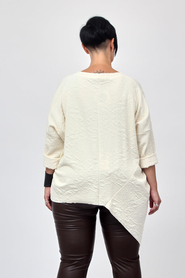 Maxi maglia punta - Burro