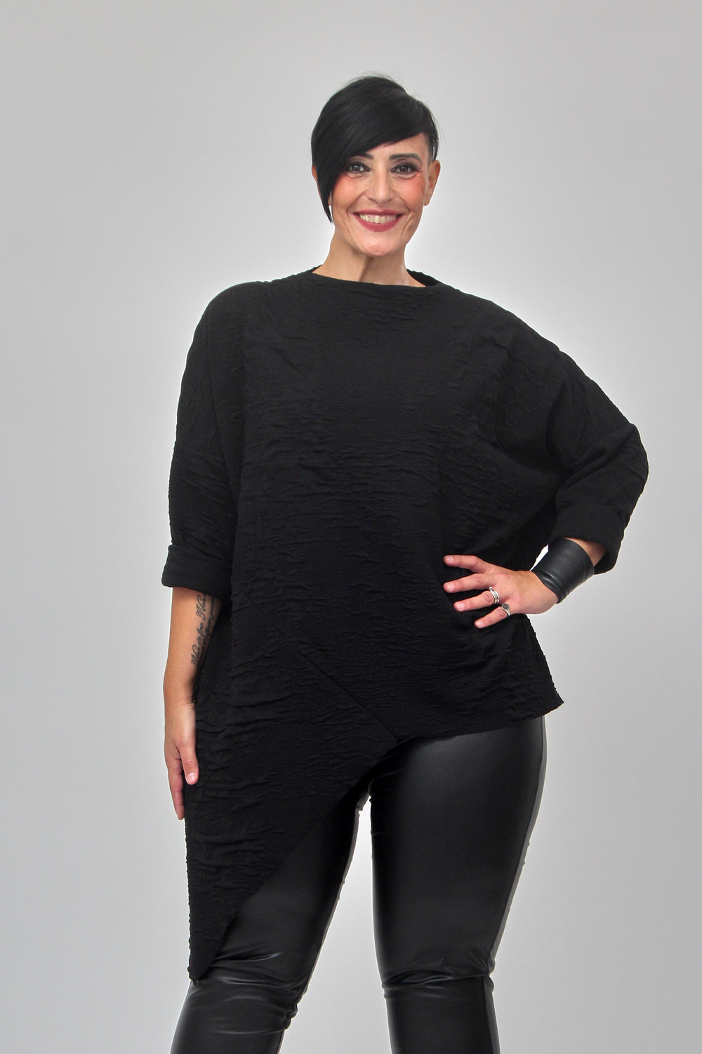 Maxi maglia punta - Nero
