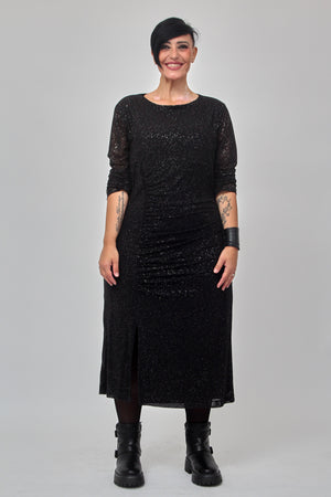Abito tulle goffrato - Nero