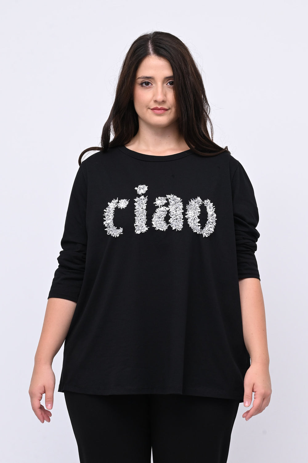 Maglia ricamo CIAO - Nero