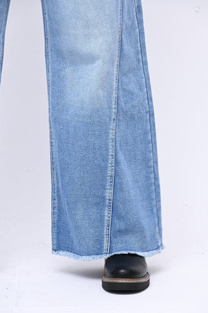 Jeans palazzo sfrangiato - Jeans chiaro