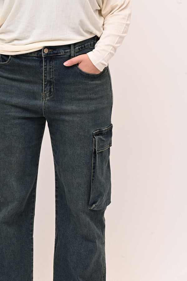 Jeans cargo - Jeans sfumato Tè
