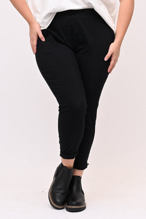 Pantaleggins bengalina liscio - Nero