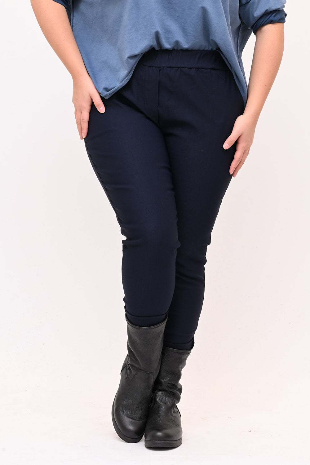 Pantaleggins bengalina liscio - BLU
