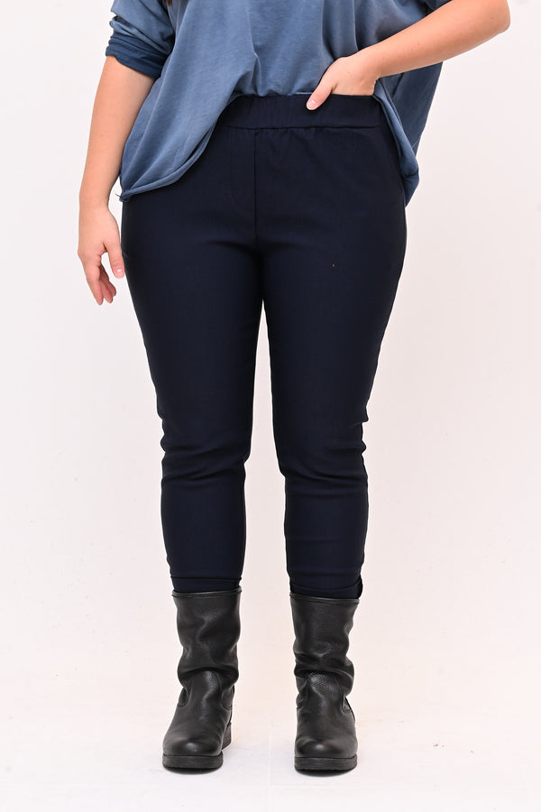 Pantaleggins bengalina liscio - BLU