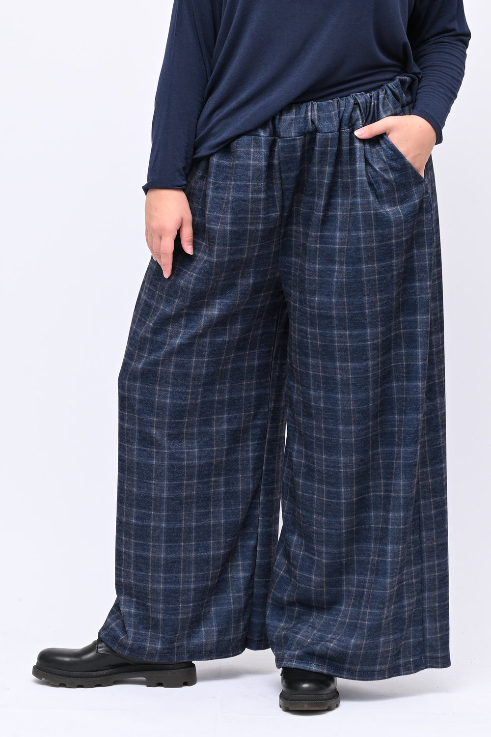 Pantapalazzo jacquard - Blu