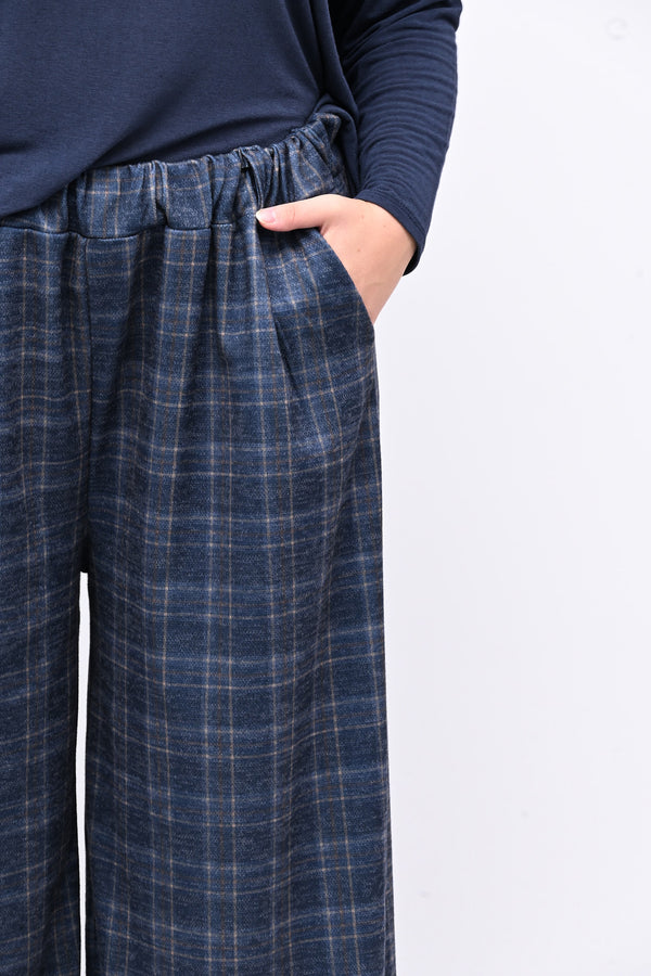 Pantapalazzo jacquard - Blu