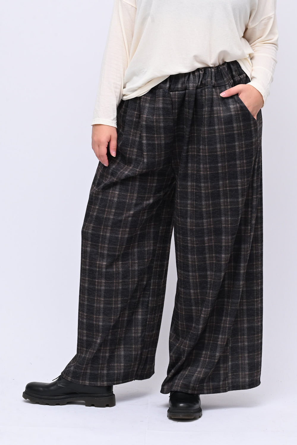Pantapalazzo jacquard - Nero