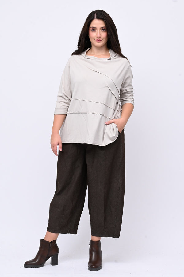 Pantacrop jeans pinces - Moro