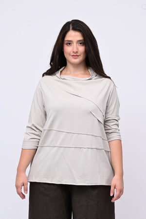 Maglia collo vulcano - Gesso
