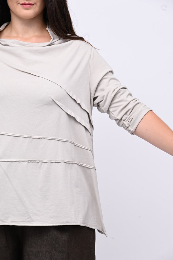 Maglia collo vulcano - Gesso