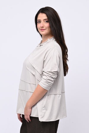 Maglia collo vulcano - Gesso