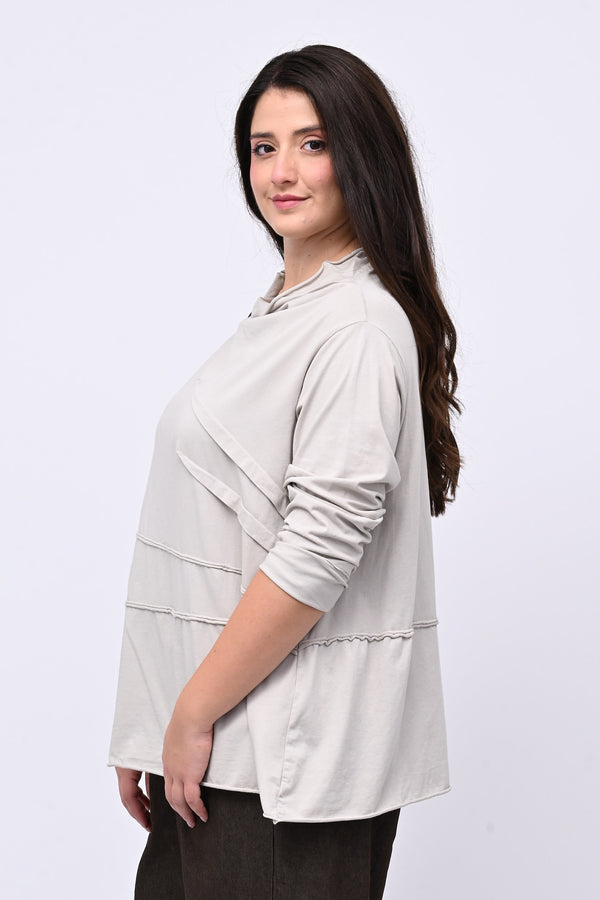 Maglia collo vulcano - Gesso