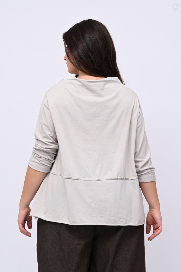 Maglia collo vulcano - Gesso