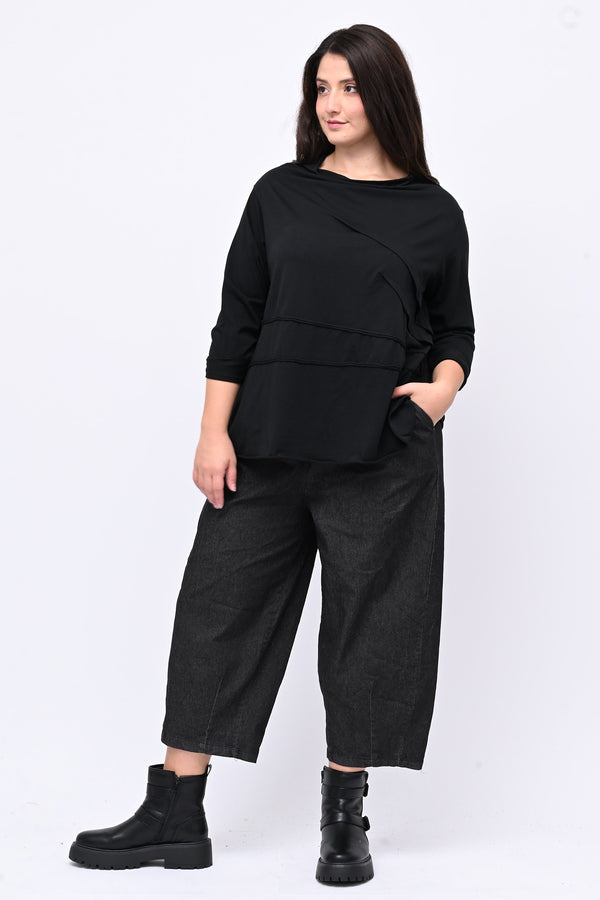 Maglia collo vulcano - Nero