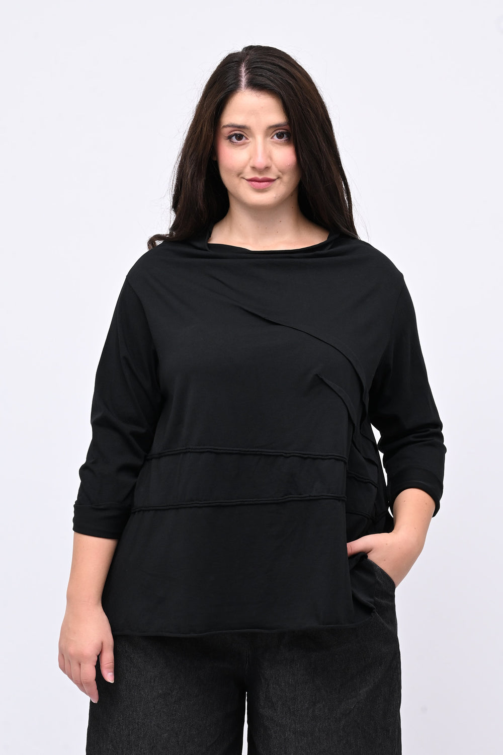 Maglia collo vulcano - Nero