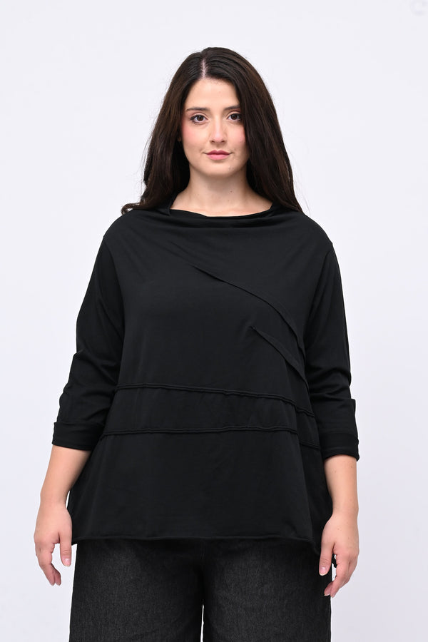 Maglia collo vulcano - Nero