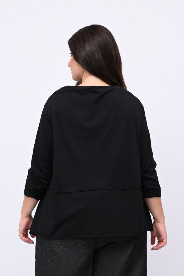 Maglia collo vulcano - Nero