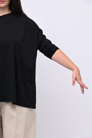 Maglia scatoletta spacchi - Nero