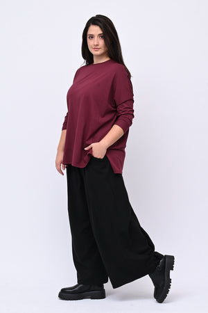 Pantapalazzo jersey pinces - Nero