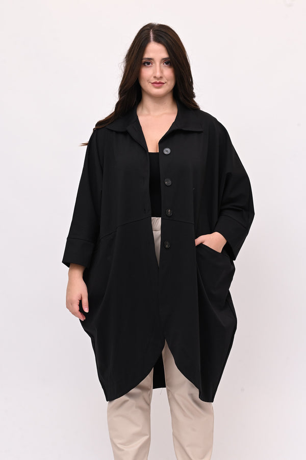 Spolverino ovetto over - Nero