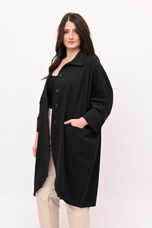 Spolverino ovetto over - Nero