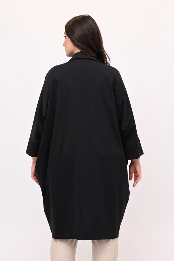 Spolverino ovetto over - Nero