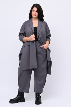 Pantabaggy cuciture - Grigio piombo