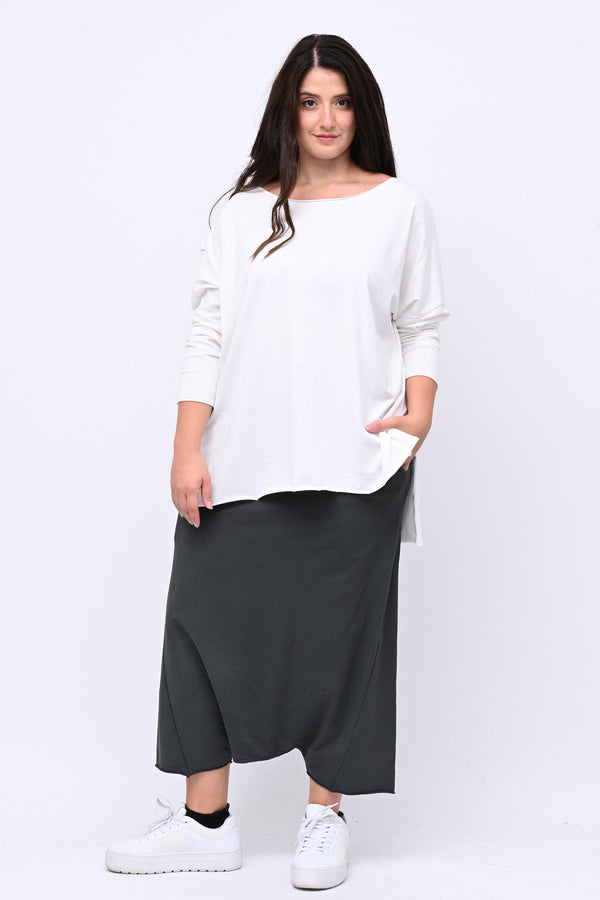 Pantalone turca cavallo basso - Grigio