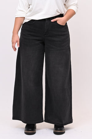 Jeans palazzo nero - Nero