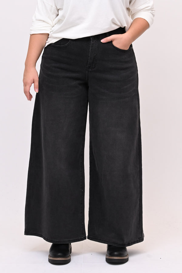 Jeans palazzo nero - Nero
