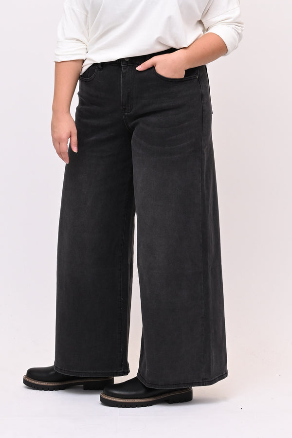 Jeans palazzo nero - Nero