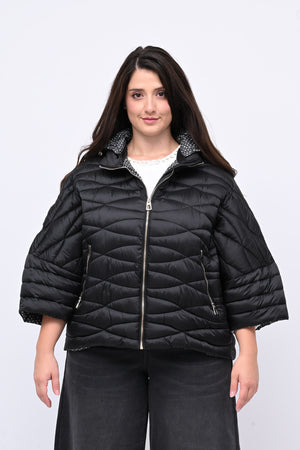 Piumino manica 3/4 - Nero