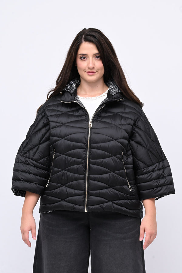 Piumino manica 3/4 - Nero