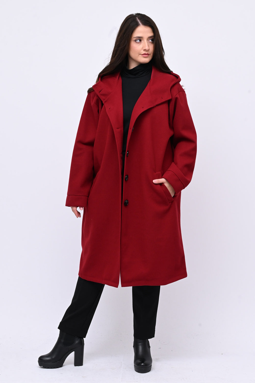 Cappotto bottoni cappuccio - India