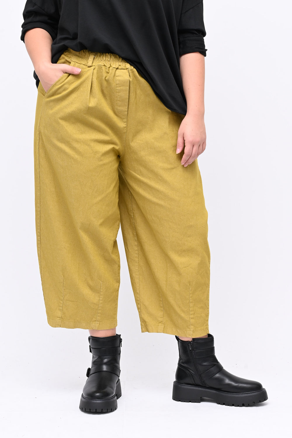 Pantacrop jeans pinces - Senape