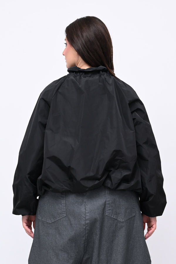Giacca incerata laccio collo - Nero