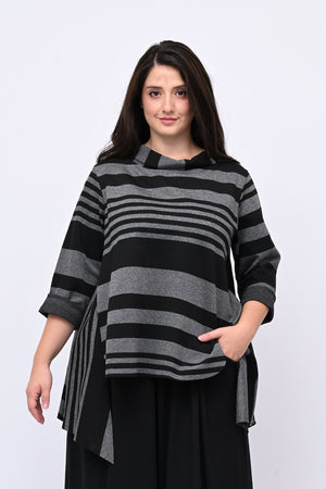 Maglia collo anello orlo vivo - Grigio