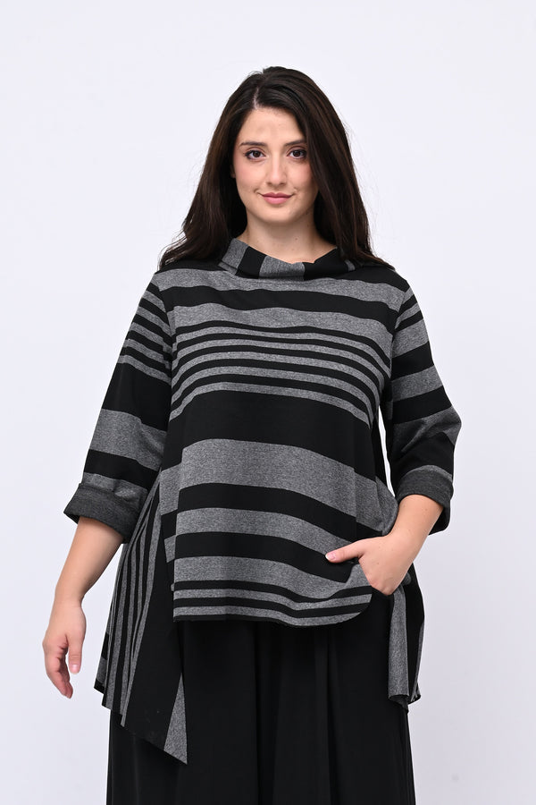 Maglia collo anello orlo vivo - Grigio