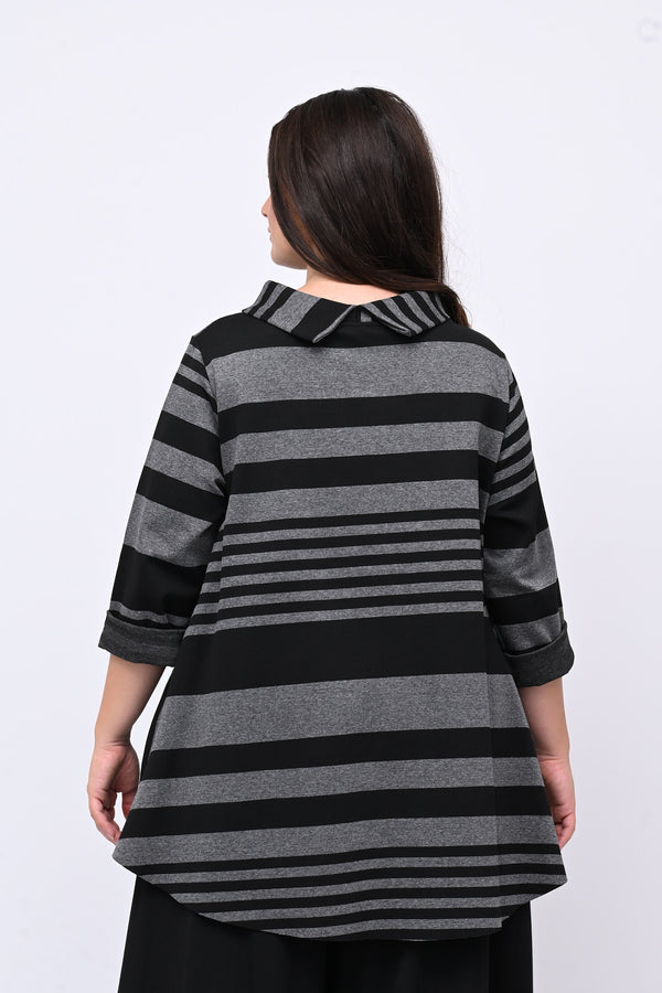 Maglia collo anello orlo vivo - Grigio