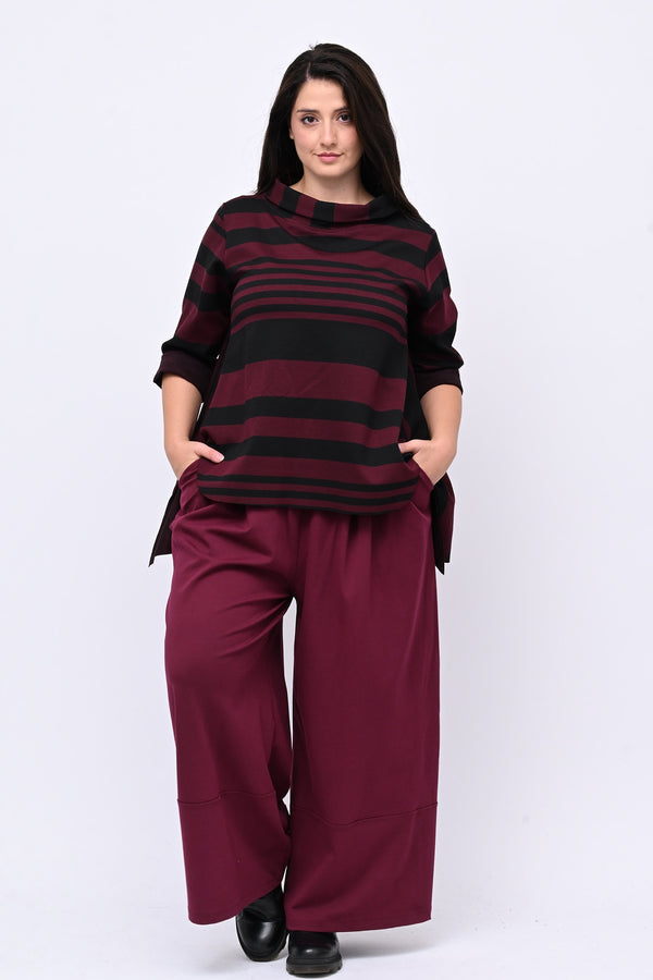 Maglia collo anello orlo vivo - Vino