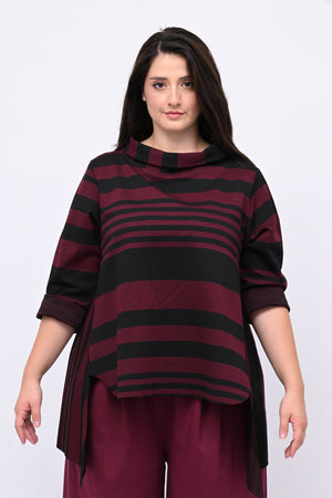 Maglia collo anello orlo vivo - Vino