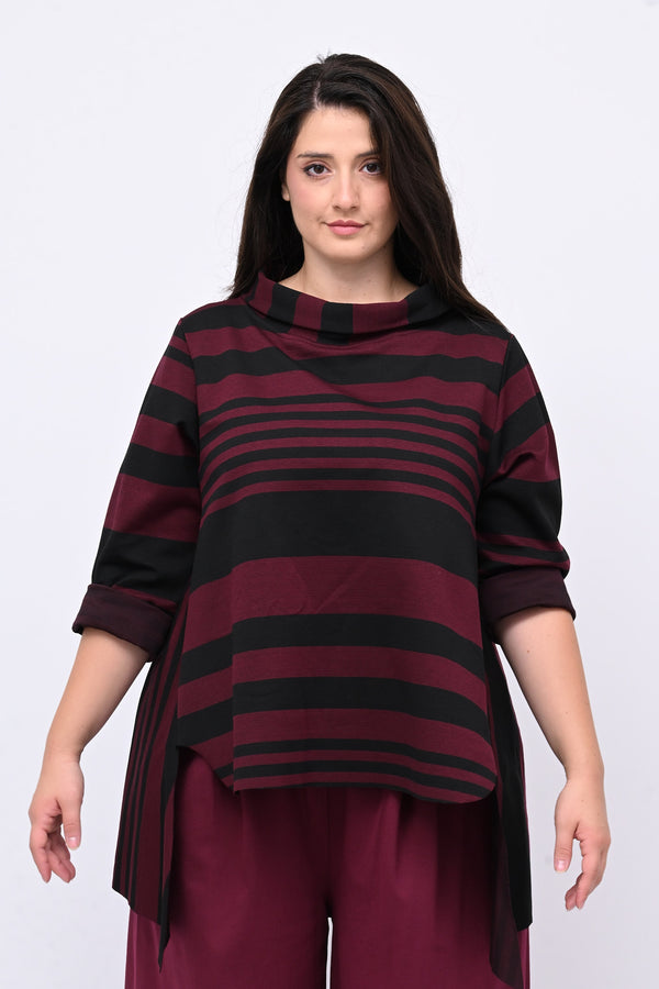 Maglia collo anello orlo vivo - Vino