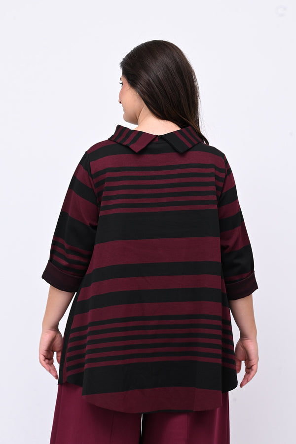 Maglia collo anello orlo vivo - Vino