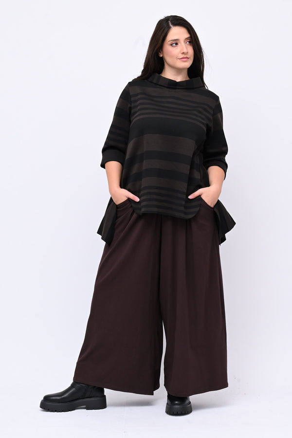 Pantapalazzo jersey pinces - Moro