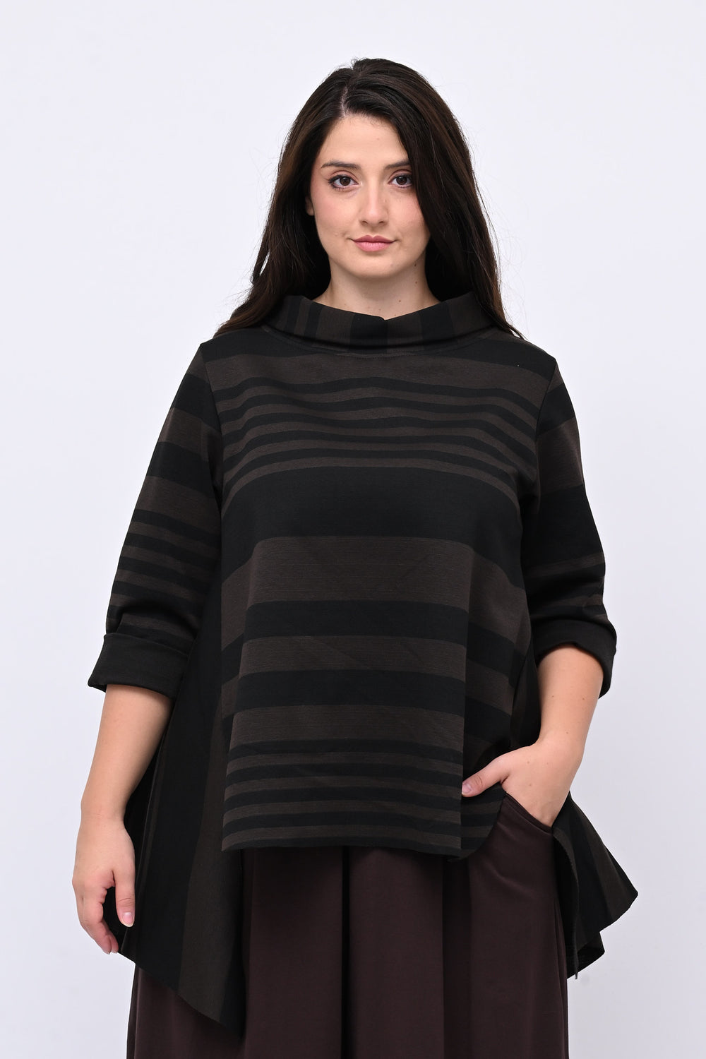 Maglia collo anello orlo vivo - Moro