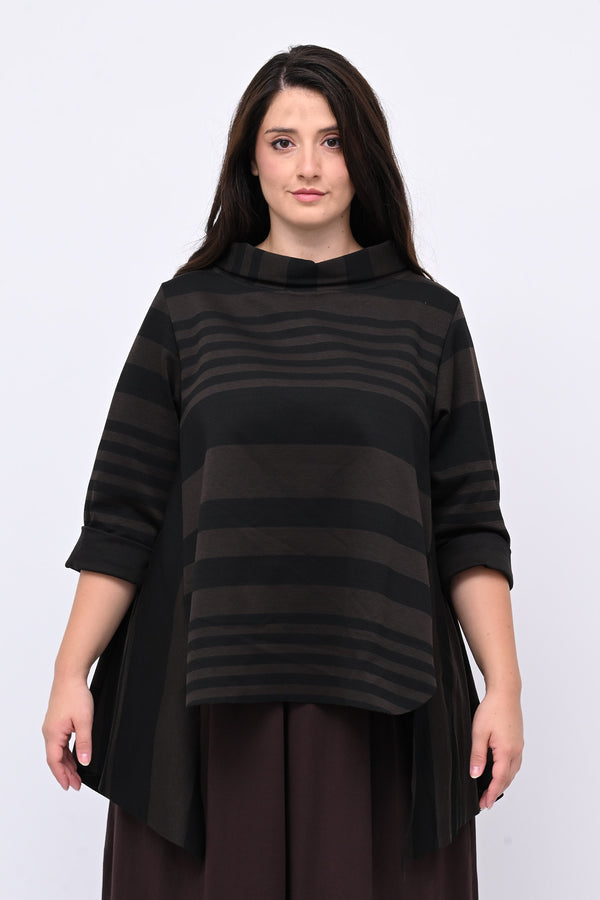 Maglia collo anello orlo vivo - Moro